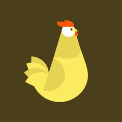 Rooster or chicken logo flat style. Poultry logo template. Image can be used for packaging design, restaurant menus, market design, butcher shops and chicken farm. Vector illustration.