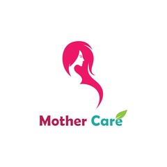 Pregnant mother icon logo creative