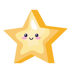 cute star magic kawaii style icon vector illustration design