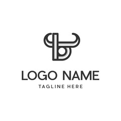 Letter B Bull Taurus Abstract Creative Modern Icon Monogram Logo  Design Template Element Vector