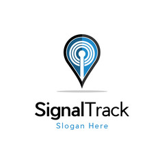 Pin Location Signal Network Abstract Modern Tech Creative Icon Logo  Design Template Element Vector