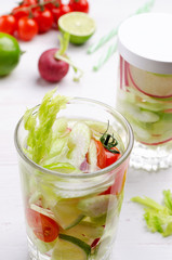Infused water with vegetables