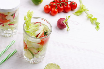 Infused water with vegetables