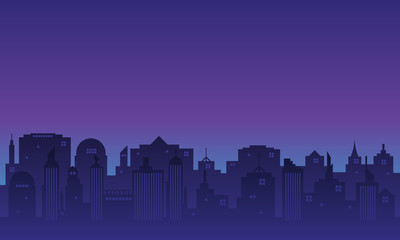 City silhouette with in the night atmosphere