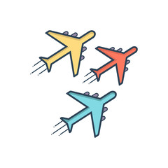 Color illustration icon for jet 