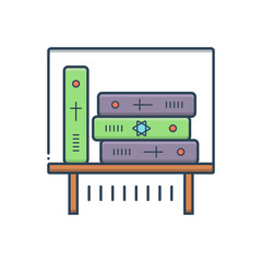 Color illustration icon for ancient