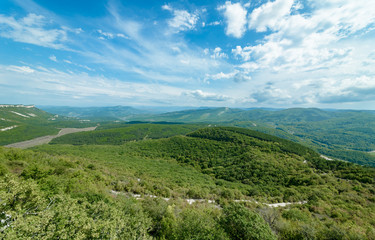 Beautiful mountain landscape and blue sky, Crimea.