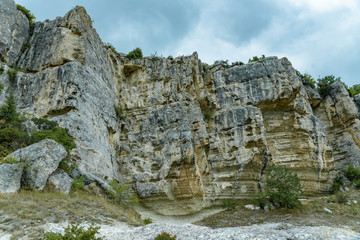 Fototapeta na wymiar Beautiful mountain in Crimea, a tourist attraction.