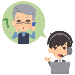 質問に回答するオペレーター