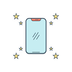 Color illustration icon for starred 
