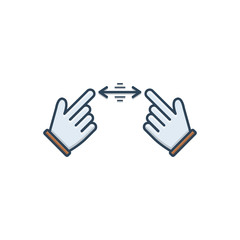 Color illustration icon for gestures 