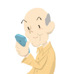 スマホを持つおじいちゃん・１
