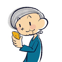 スマホを持つおばあちゃん・２