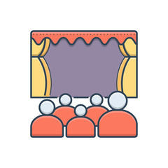 Color illustration icon for theater 