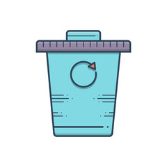 Color illustration icon for recycle 