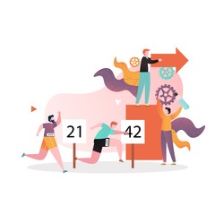 Marathon vector concept for web banner, website page