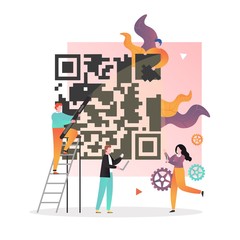 QR code vector concept for web banner, website page