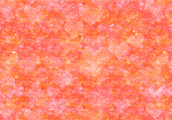 背景：ハート-愛-恋-愛情-かわいい-好き-プレゼント-ギフト-橙-オレンジ-赤