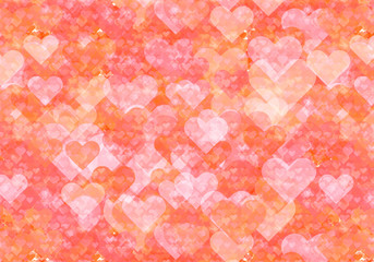 背景：ハート-愛-恋-愛情-かわいい-好き-プレゼント-ギフト-橙-オレンジ-赤