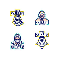 set of Zeus god logo icon design vector
