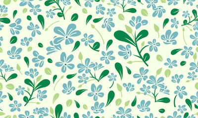 Spring floral pattern background, with simple of leaf and flower design.