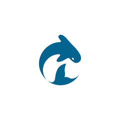 Fish logo circle shape vector illustration