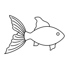 cute fish animal isolated icon vector illustration design
