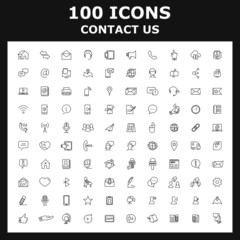 Set of  business contact vector icons.