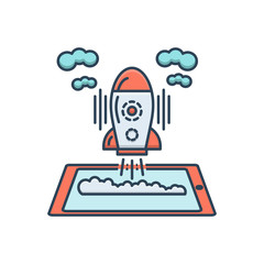 Color illustration icon for development