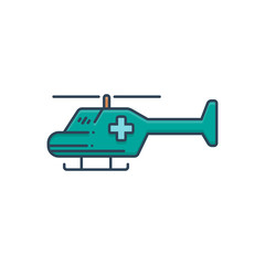 Color illustration icon for air medical