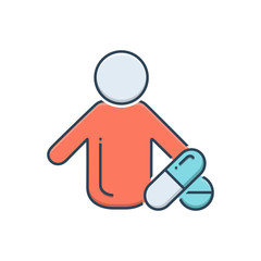 Color illustration icon for child