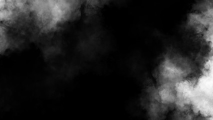 Fog and mist effect on black background. Smoke texture overlays. Design element.