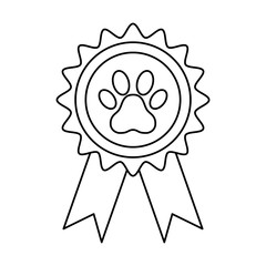 stamp with pawprint dog isolated icon vector illustration design