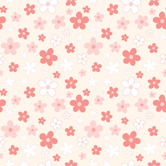 Seamless pattern with cute floral, flowers background. Vector illustration.