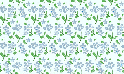 Elegant spring flower pattern background, with leaf and floral decor.