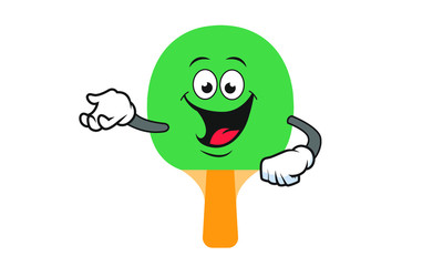 Illustration Vector of ping pong cartoon characters flat design Perfect for T Shirt design,logo,sticker 