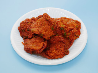 Thai Fried Fish Cake on Plastic White Dish