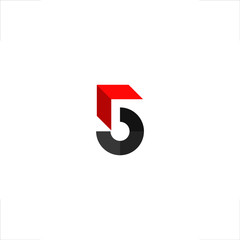 5 logo number five design arrow up - obrazy, fototapety, plakaty