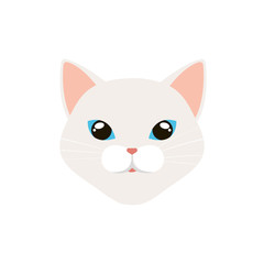 face of cat white isolated icon vector illustration design