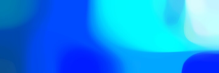 soft unfocused horizontal background texture with strong blue, aqua and pale turquoise colors space for text or image