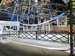 Image of entrance to the ferris wheel at night