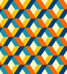 Retro colors overlapped diamond shapes pattern