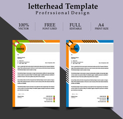 modern abstract colorful letterhead design