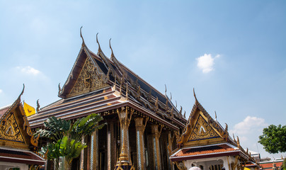 Area within Wat Phra Kaew temple that is regarded as the most sacred Buddhist temple in Bangkok Thailand.