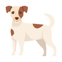 white dog with brown spotted isolated icon vector illustration design