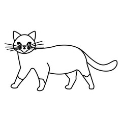 cute cat animal line style icon vector illustration design