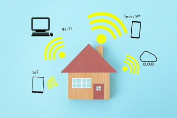 住宅とワイファイのイメージ