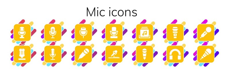 mic icon set