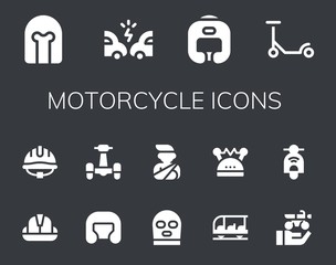 Modern Simple Set of motorcycle Vector filled Icons