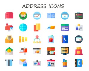 Modern Simple Set of address Vector flat Icons